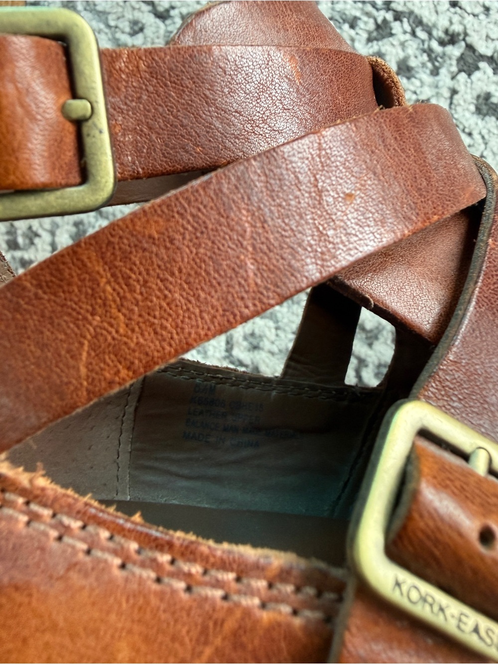 KORK-EASE | Women's Brown Leather Cutout Ankle Boots - Classic Buckle Heels - Picture 7 of 8
